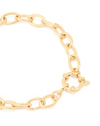 Lovisa - Waterproof Gold Plated Stainless Steel Dainty Clasp Chain Bracelet