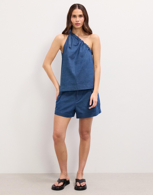 The Fated - Millie Soft Denim One Shoulder Top