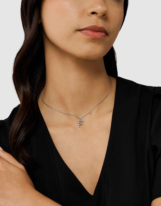 Emporio Armani - Silver Tone Pendant Necklace