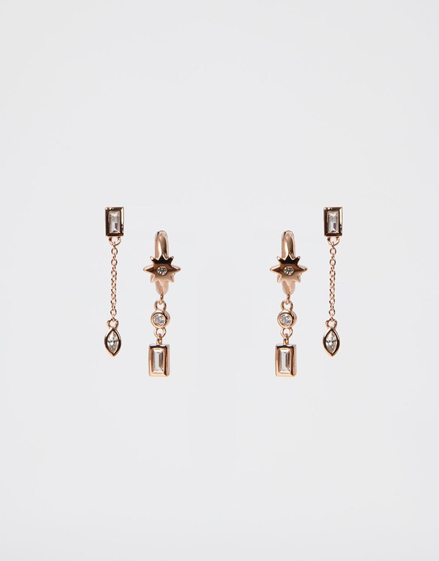 Forcast - Diya Rose Gold Plated 2pc Earring Set