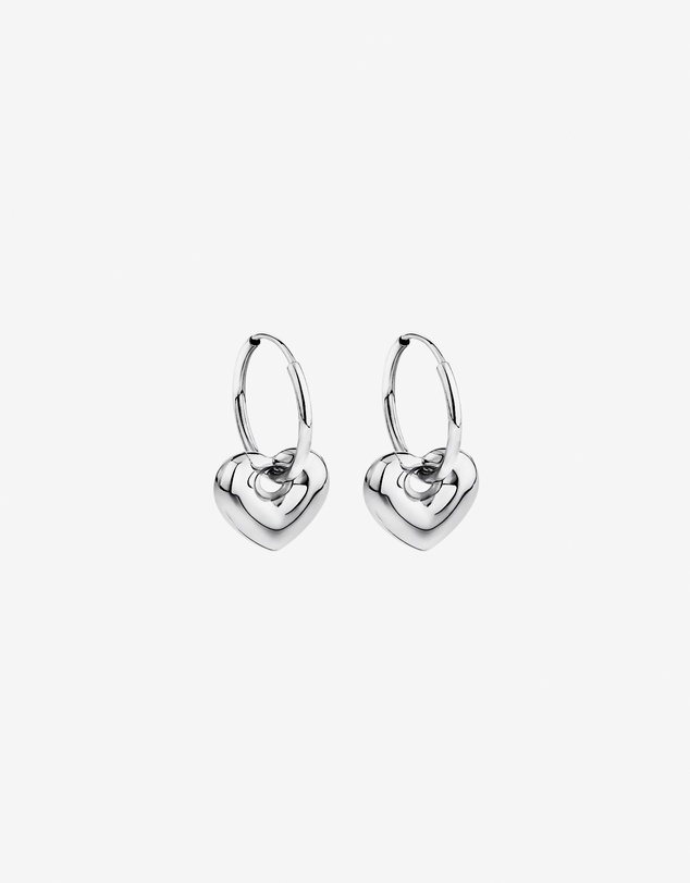 Michael Hill - Heart Charm Sleeper Earrings in Sterling Silver