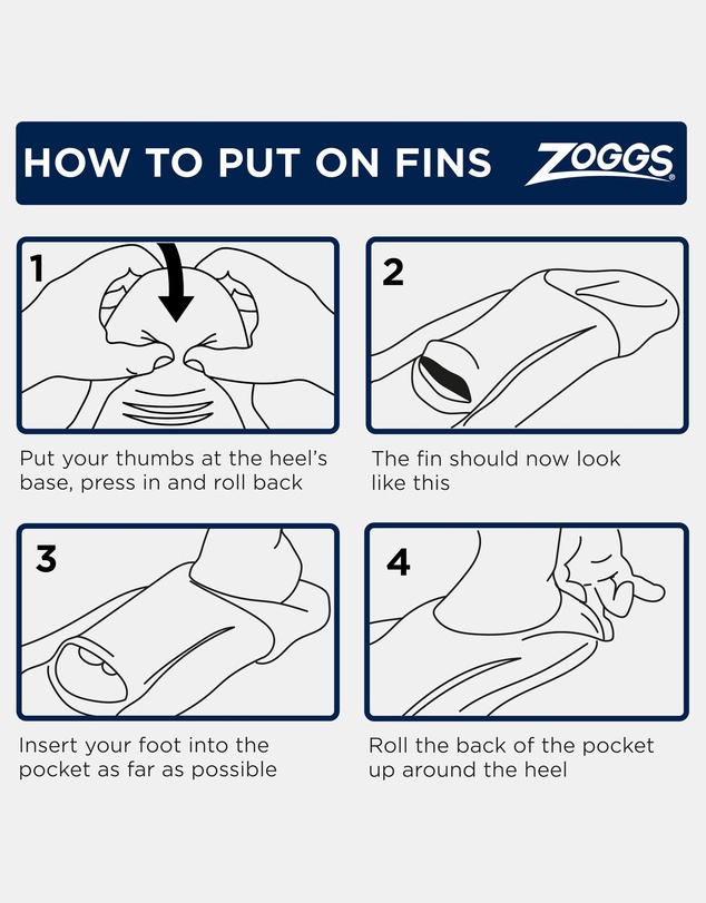 Zoggs - Long Blade Rubber Fins US 010-012