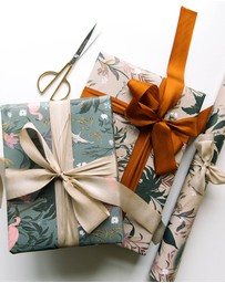 Bespoke Letterpress - Gift Wrap - Flamingos / Herons - Double Sided 6pk