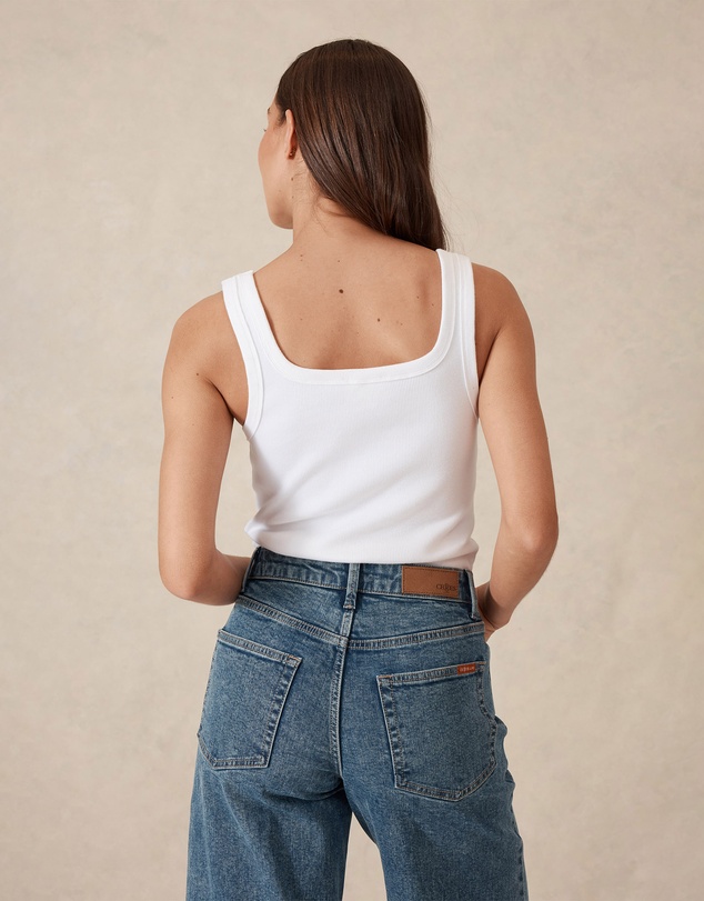 Ceres Life - Zaeli Contour Rib Square Neck Tank