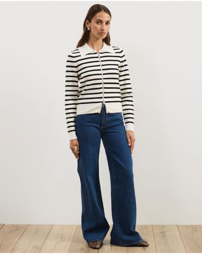 Cream  Black Stripe