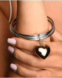Von Treskow - Triple Bangle With Puffy Heart