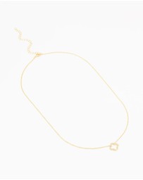 Lovisa - Gold Plated Brass Cubic Zirconia Hollow Flower Necklace