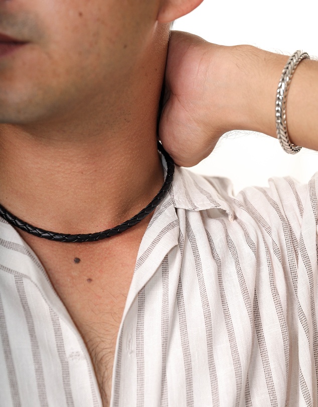 Kuzzoi - ICONIC EXCLUSIVE - Leather Cord Necklace with Oxidised Sterling Silver Closure