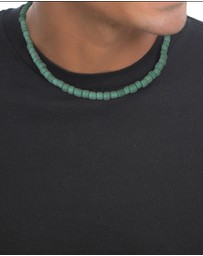 Kuzzoi - ICONIC EXCLUSIVE - Green Beads Necklace with Gold-Plated Silver Closure