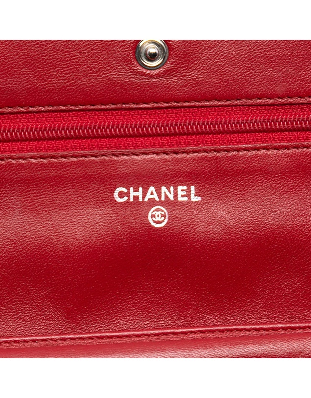 Pre-Loved by Azura Reborn - Pre-Loved CC Quilted Lambskin Wallet on Chain