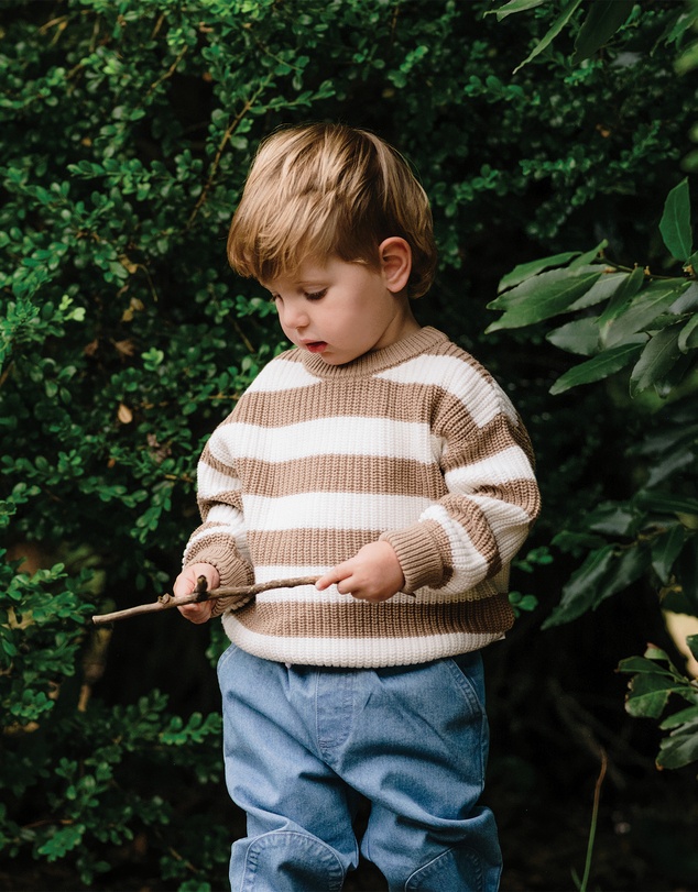 Kynd Baby - Knit Stripe Jumper in Mocha Stripe