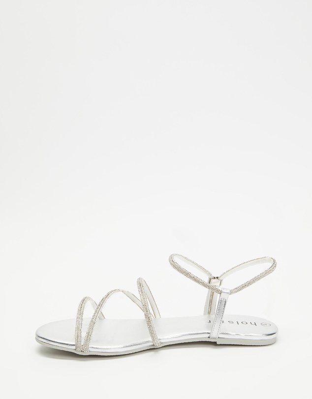 Holster - Viva Flat Strappy Sandals - Silver - Women's
