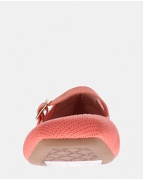 Mia Vita - Violet Mary-Jane Flats - Coral