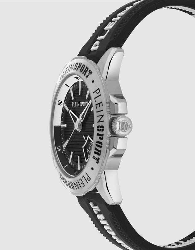 Plein Sport - Plein Rampage 44mm Black dial and Black White Silicone strap