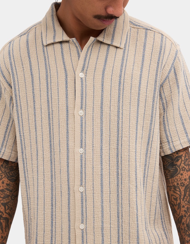 RVCA - Mens Vacancy Stripe Short Sleeve Shirt