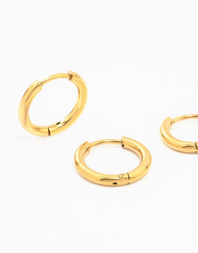 Lovisa - Waterproof Gold Plated Stainless Steel Medium Hoop Earrings 2-Pack