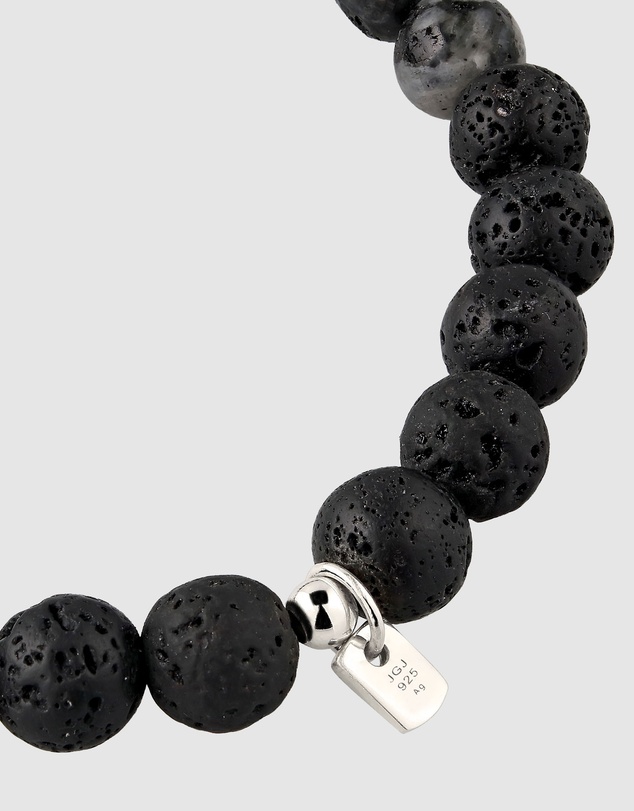 Kuzzoi - ICONIC EXCLUSIVE - Amethyst Skull Bead Bracelet in 925 Silver