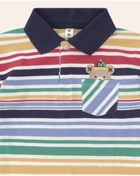Huxbaby - Moto Hux Rainbow Stripe Polo - Babies-Kids