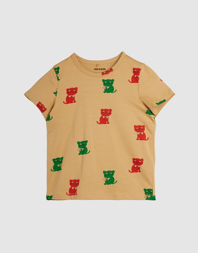 Mini Rodini - Kittens AOP SS Grandpa Tee - Babies-Teens