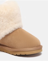 EVERAU - Australian Shepherd Ugg Bambi Kids Cow Suede Upper UGG Boots