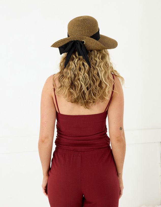 Morgan & Taylor - Shay Braided Straw Sun Hat in Brown