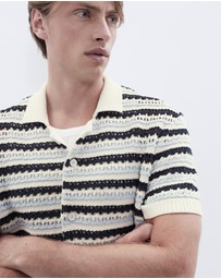 UNISON - Ladder Stitch Knit Button Thru
