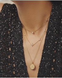 Ania Haie - Ania Haie Gold Bezel Cubic Zirconia Station Necklace