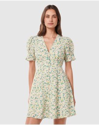 Forever New - Saffron Printed Linen Mini Sun Dress