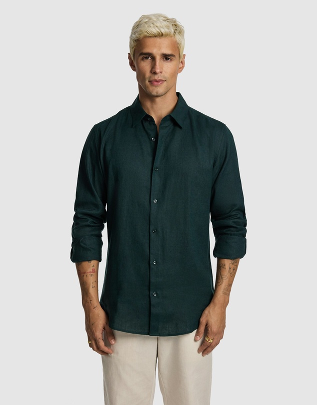yd. - Malta Smart Slim Linen Shirt