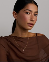 Michael Hill - Cross Necklace and Earring Set in 18kt Vermeil with Cubic Zirconia