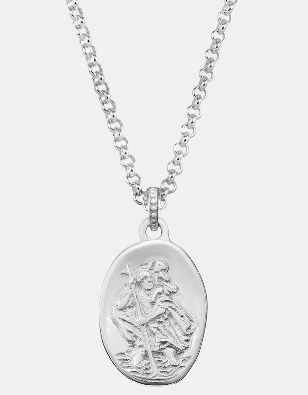 Dower & Hall - Men's St. Christopher Talisman Necklace In Sterling Silver