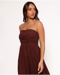 Petal & Pup - Kayt Strapless Dress - Chocolate Brown