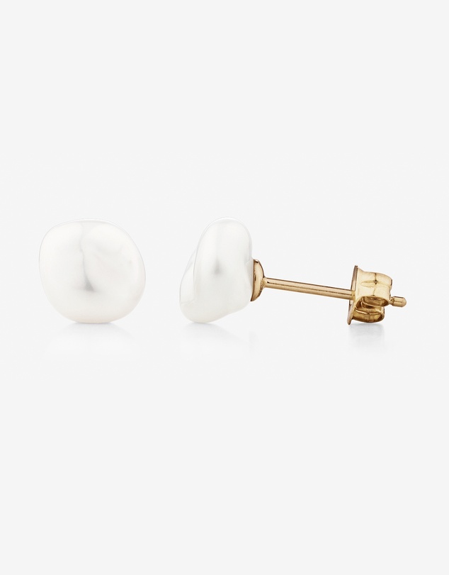 Michael Hill - 7-8mm Studs with Cultured Freshwater Baroque Pearls in 10kt Yellow Gold