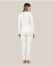 Papinelle - Olivia Pointelle Long Sleeve Henley Top