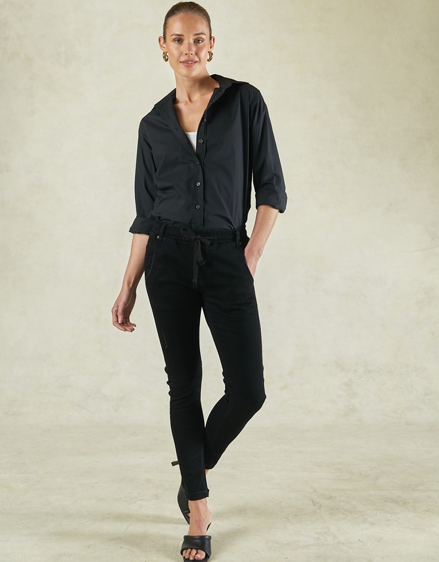 DRICOPER DENIM - Active Black Ankle Length Jeans