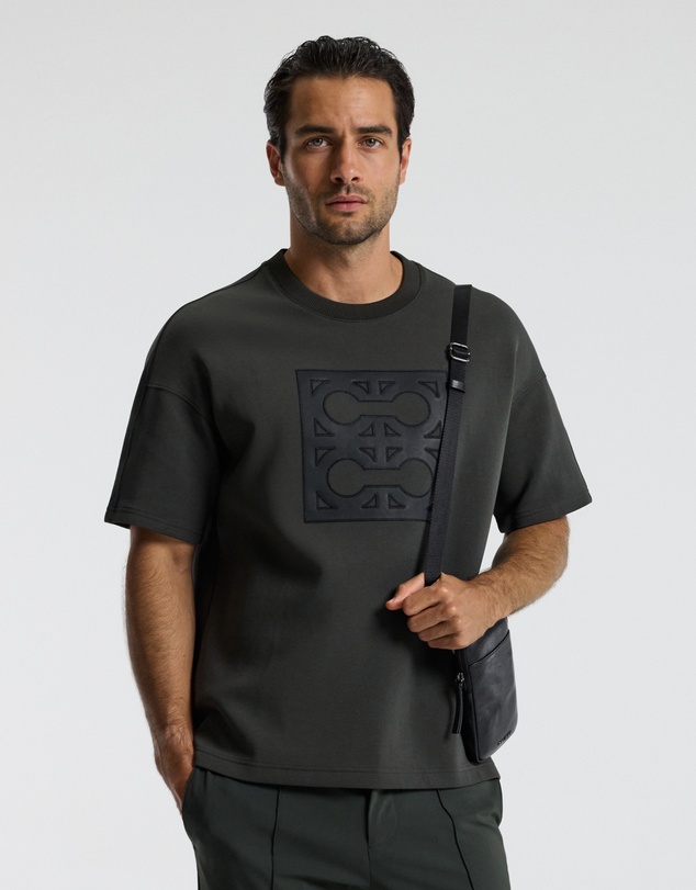 Calibre - Loose Fit Monogram Sweat T-shirt Khaki