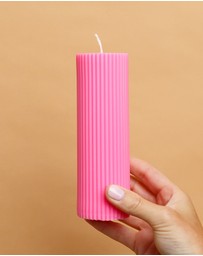 XRJ Celebrations - Pillar Neon Pink Candle