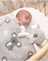 Living Textiles - Australiana Jacquard Blanket - Koala/Grey