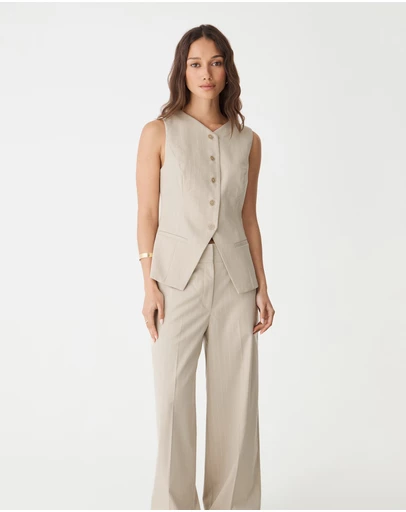 Forcast - Zoe Pinstripe Wide Leg Pants