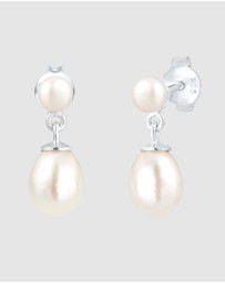 Elli Jewelry - Earrings Ear Hangers with Freshwater Pearls in 925 Sterling Silver