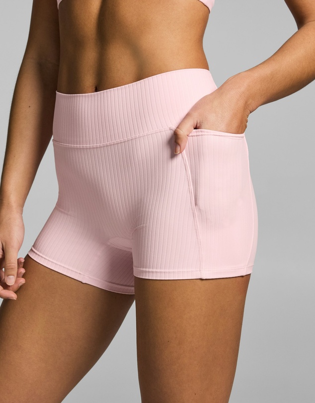 Rockwear - Mid Rise Luxe Rib Pocket Booty Shorts