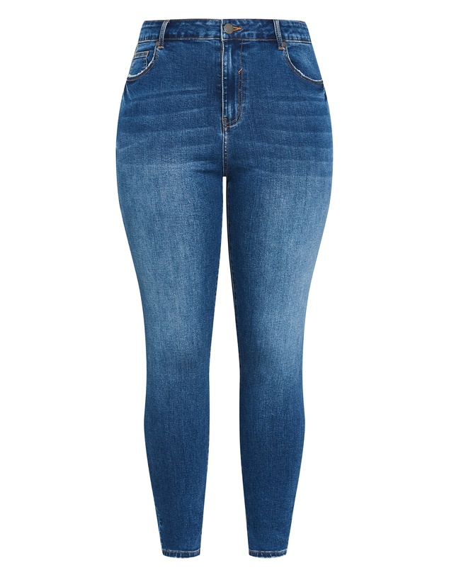 City Chic - Plus size Harley Fit Karla Skinny Jean - dark wash