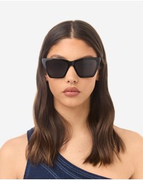 Hawkers Co - Polarized Black Dark Flush Sunglasses for Men and Women UV400