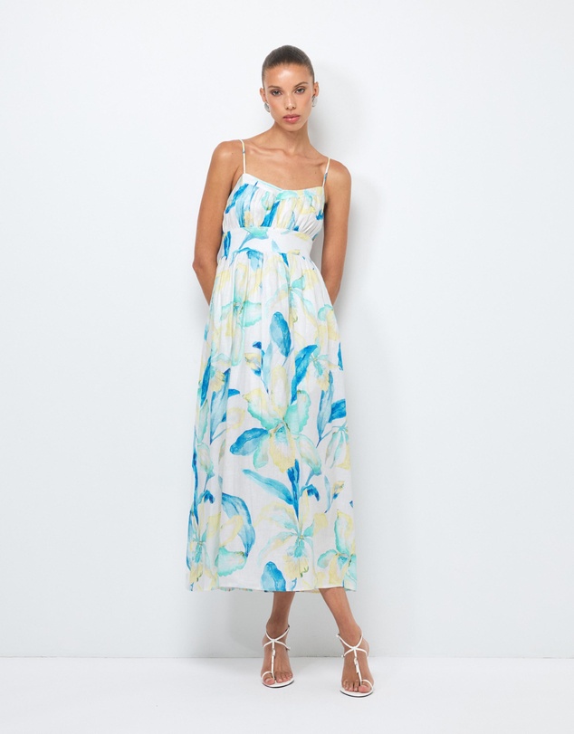 AERE - Kira Linen Midi Dress