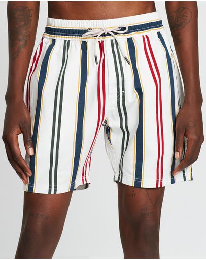 White Vert Stripe