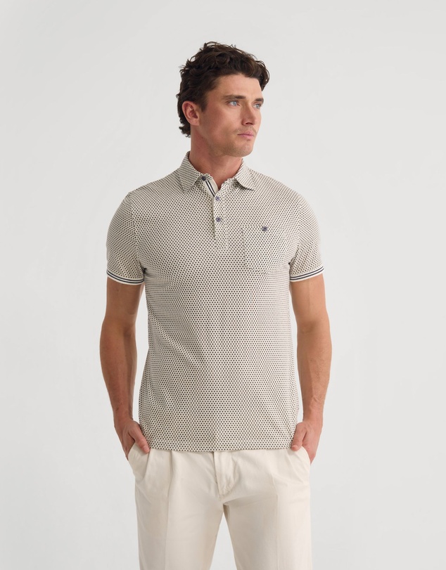 Oxford - Milo Printed Jersey Polo With Pocket