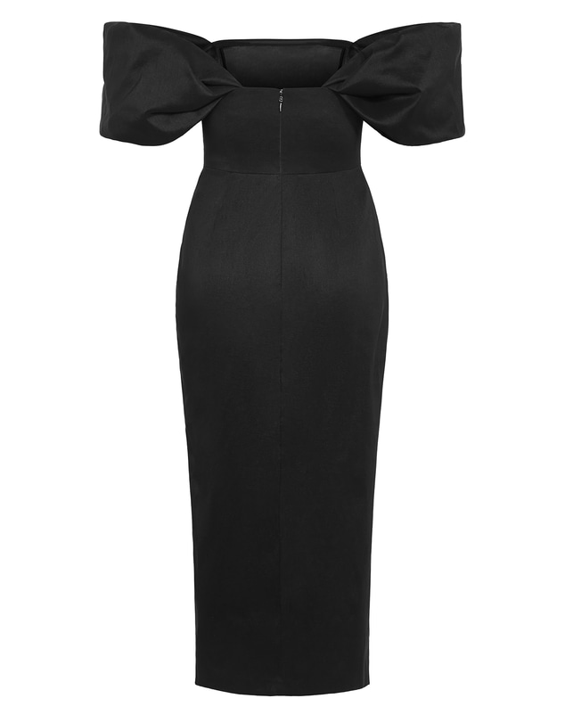 City Chic - Plus size Elyse Off Shoulder Maxi Dress - black