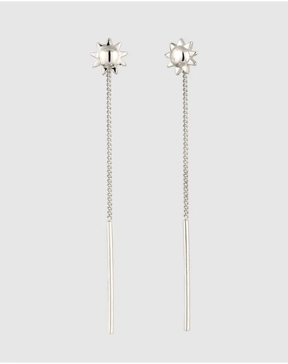 Elli Jewelry - Starburst Threader Bar Earrings in 925 Silver
