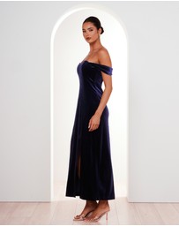 Pilgrim - Olive Off Shoulder Velvet Gown