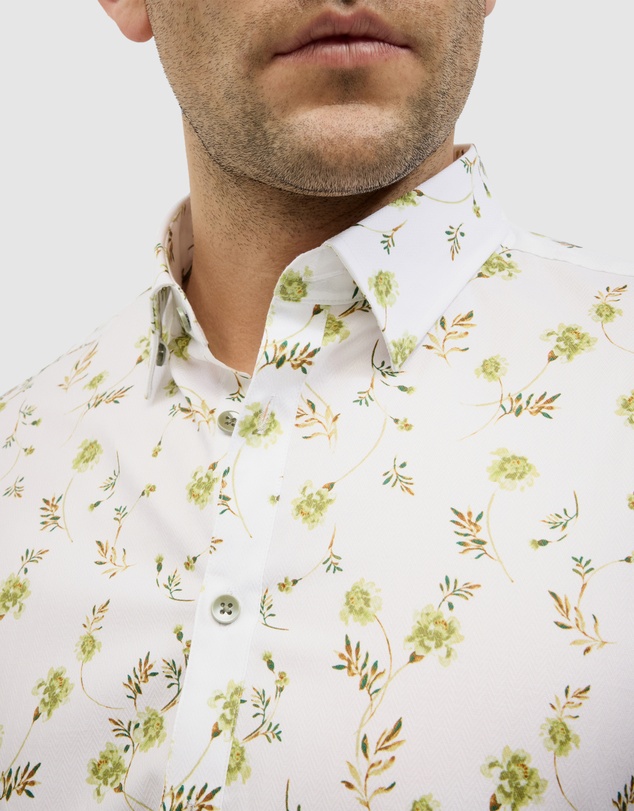 Politix - Botanical Floral Print Long Sleeve Shirt